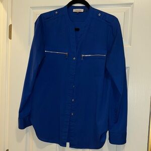 Calvin Klein Royal Blue Shirt with Zipper Details